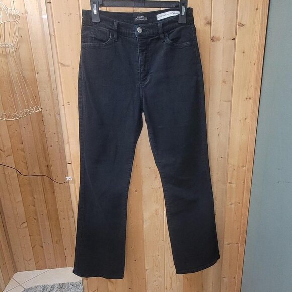 NYDJ Dark Black Jeans 6P Petite Lift Tuck Technology Made in USA - Picture 1 of 6